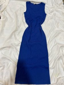 Blue Sleeveless bodycon Dress