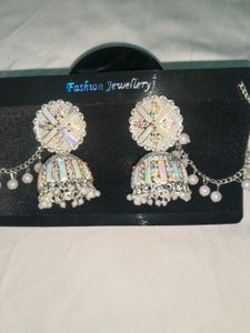 Stunning Silver Jhumka Earrings