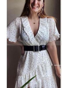 Zara Polka Dot Ruffle Mini Dress - Medium size