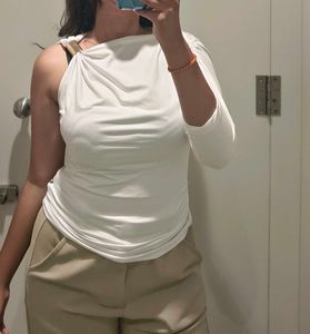 White One-Shoulder Top