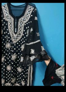Chikankari Mirror Work Kurta With shameez