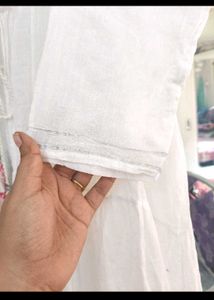 Gorgeous White Full Flared Pure Cotton Shrug