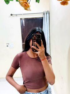 ZARA Coffee Brown Candy Top