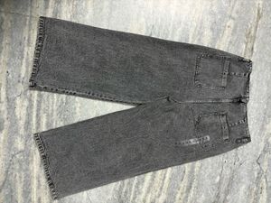 Grey Wash Wide Leg Jeans