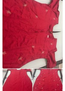 Only Today Offer Combo Rose &amp; Red Striaght Kurthi