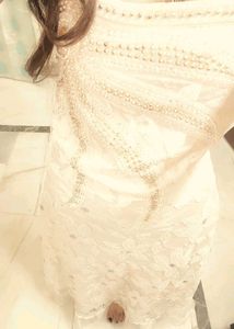 Elegant White Pearl Embellished Dress