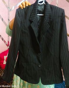 Striped Black Blazer
