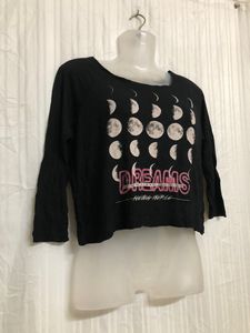 Strsdivarius Black Crop Top