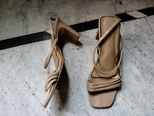 Elegant Nude Heeled Sandals