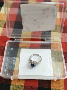 Heart Blue Stone Silver Ring 💙✨