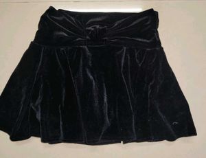 Black Velvet Mini korean Skirt