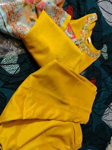 Brand New Mustard Chiffon Suit (Not Used)