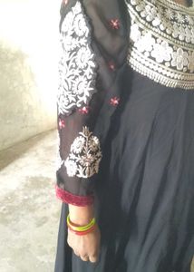 Elegant Black Embroidered  gown