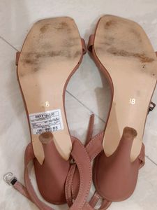 Nude Square Toe Stilletos Heels