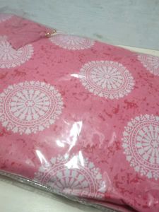 Beautiful Rose Pink Printed Cotton Suit Set