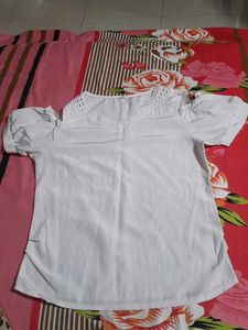 White Puffy Sleeve Top