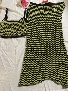 Zara Knit Crop Top &amp; Skirt Set