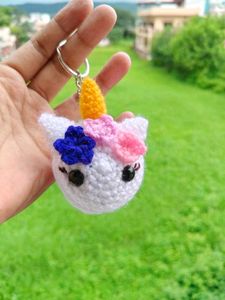 Unicorn Crochet Keychain