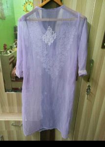 lakhnowi Lavender Embroidered Kurta