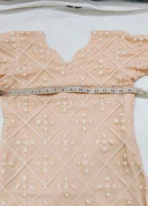 Elegant Beige Embroidered Kurta with Trouser Set