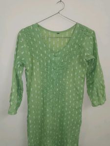 Green Chikinkari Kurta