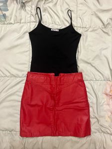 VINTAGE RED SKIRT made in australia