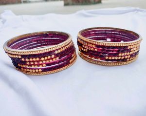 Maroon Colour Bangles Set