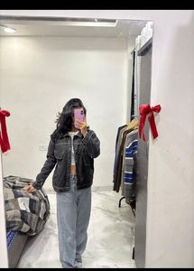 Unisex Black Charcoal Denim Jacket