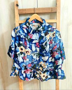 Multicolour Printed Crop Shirt Size-42-44