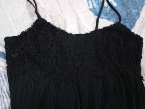 Black Lace long Cami Top