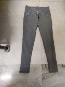 High Waist Gray Denim Women
