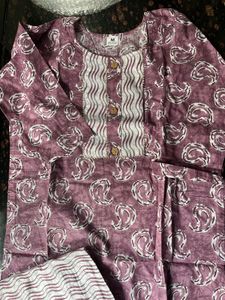 Mauve pink kurta pant set
