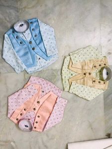 Tropical Print Shirt &amp; Vest Set