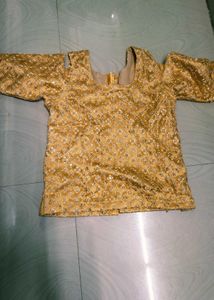 Multi Colour Net Big Border Girl Crop Top