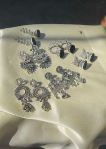 Pack Of 6 Pcs Oxidised Earrings