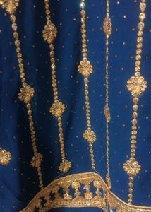 Elegant Blue &amp; Gold Kurta Sharara