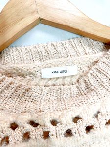 Boho Crochet Crop Knit Sweater A