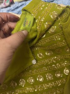 Girls Green &amp; White Dress