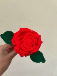 Crochet Red Rose - Handmade