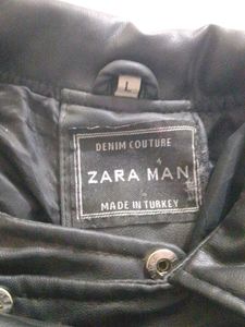 Zara Black Faux Leather Biker Jacket