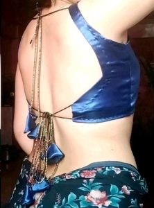 Free Delivery Hurry Up 🎉 Blue Satin Dori Blouse