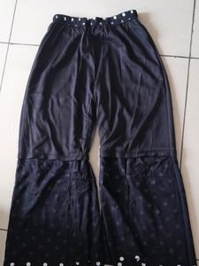 Polka Printed Black Palazzo Pants