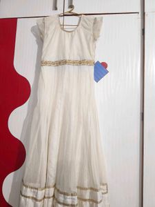 Women Off White Gown With Dupatta