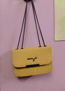 Yellow Chain Crossbody Bag