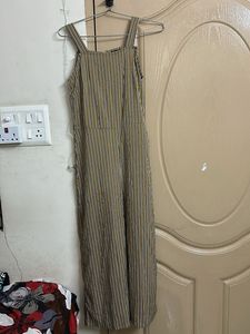 Dressberry Stripped Cream Colour Jumpsuit