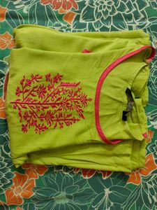 Lime Green A Line Kurta