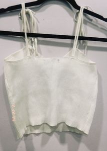 Cute White Cropped Tank Top