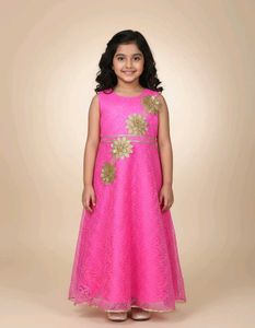 Pink Floral Girls Gown