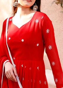❤️ Gorgeous Red Embroidered Anarkali Set ❤️