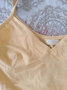 Cream Crop Top Cami Bra For Summers🍧